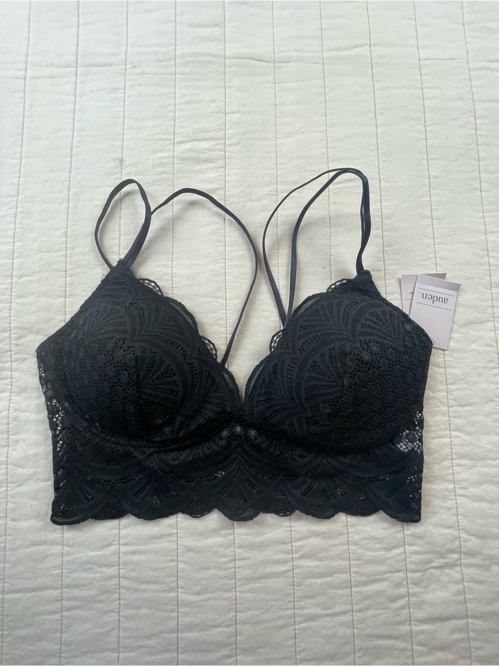 auden Black Lace Bralette – Padded Support Medium